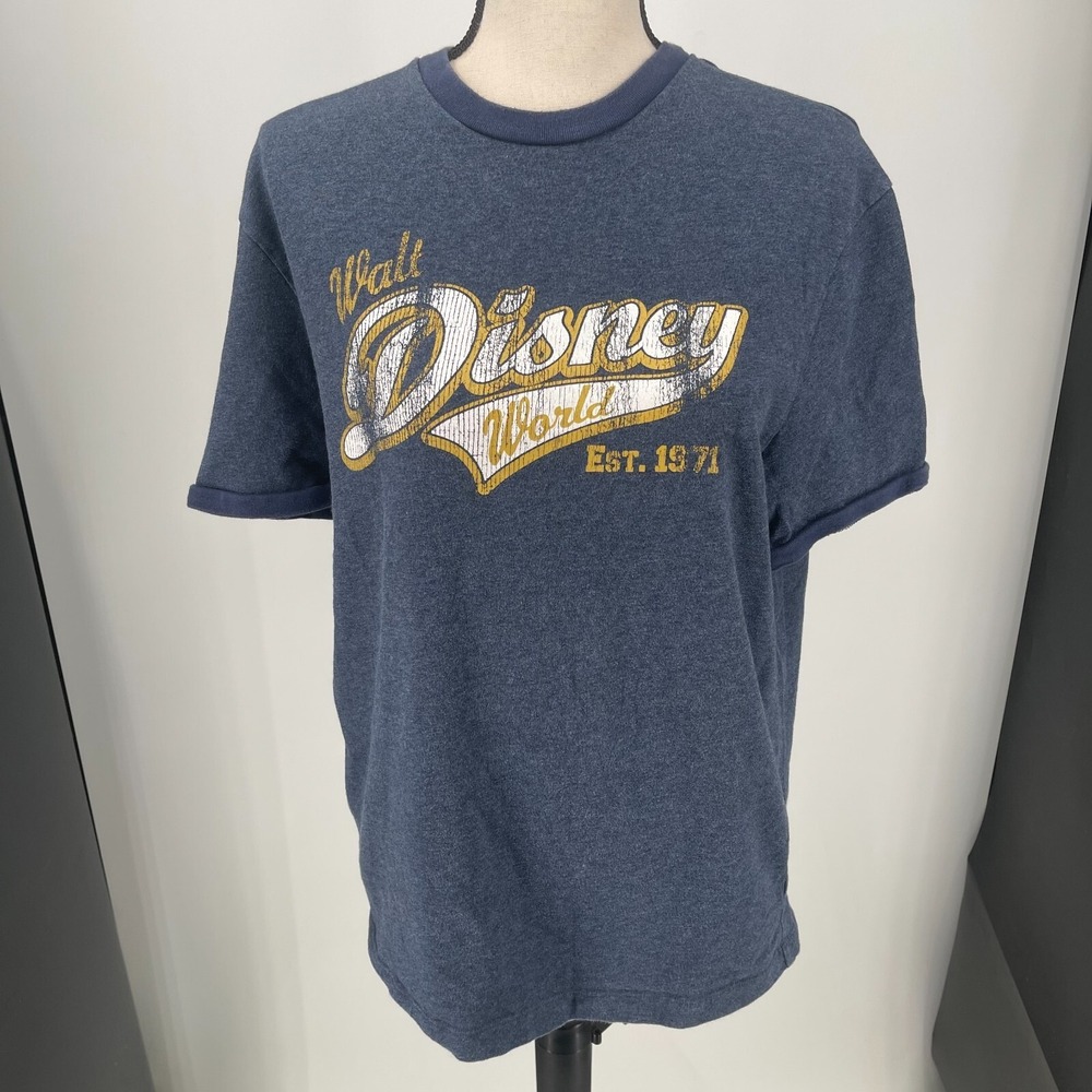 Walt Disney World Resort WDW 1971 Magic Kingdom T Shirt WOMENS Blue MEDIUM